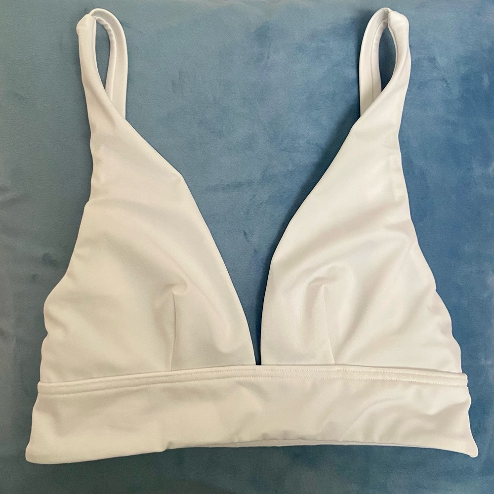 White bathing suit top